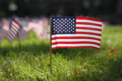 University of Michigan 9-11 flag in the diag